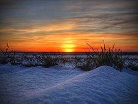 Hóbuckák naplementekor