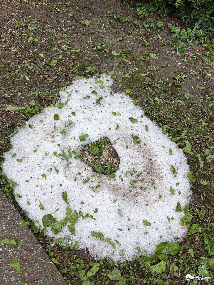 Solymár reggel, az esti jégeső után