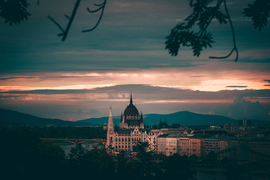 Budapesti naplemente a Gellérthegyről
