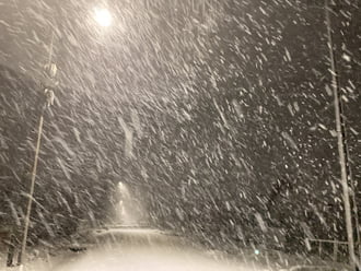 Extrém hóesés/vihar a Párcíumi Szamosdarán. Kép 1. 