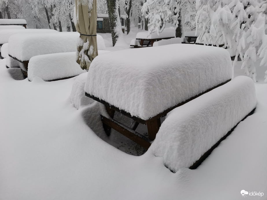 Térdig érő hó hullott Dobogókőn! 