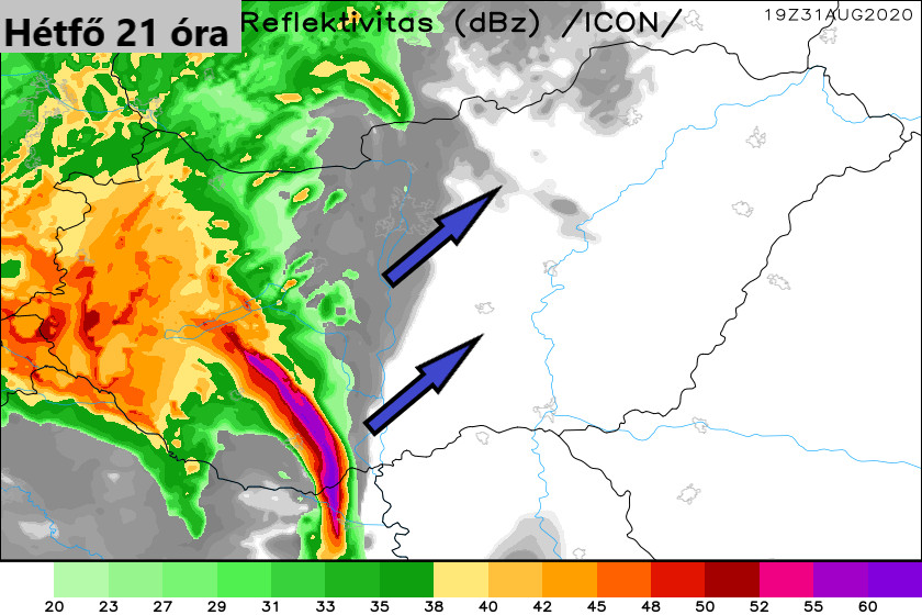 Csapadék előrejelzés 08.31.