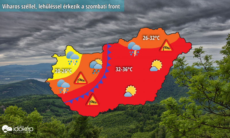 Hidegfront érkezik szombaton