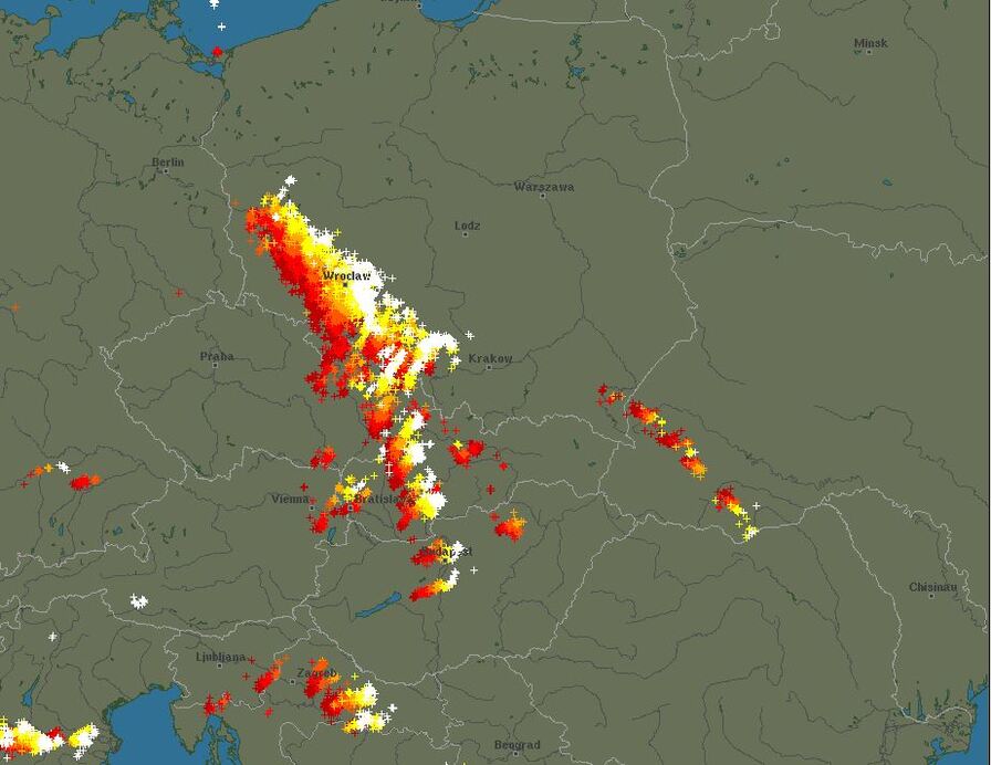 Forrás: Blitzortung