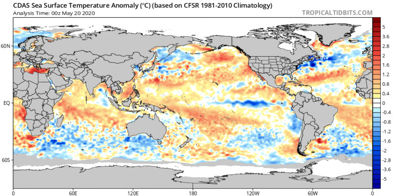 SSTA május 20. (NOAA)