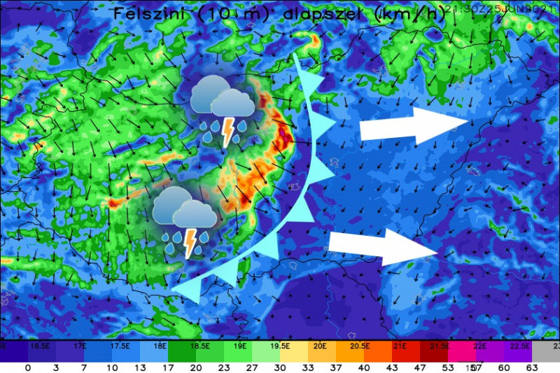 Péntek este viharokat hoz a front