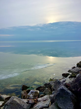 Január végi Balaton Szigligetnél