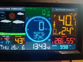 Meteorologia mérőállomás mért 40°C idő szerint 13:43-kor