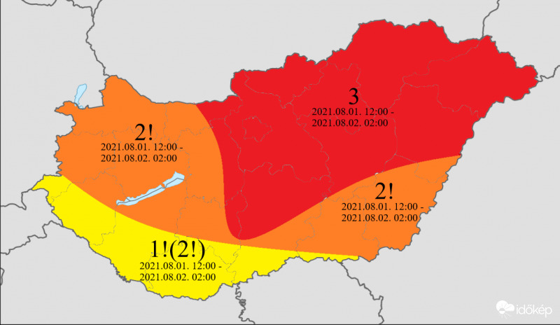 Heves szupercellák középen, északon és keleten