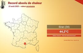 Francia augusztusi maximumhőmérséklet-rekord
