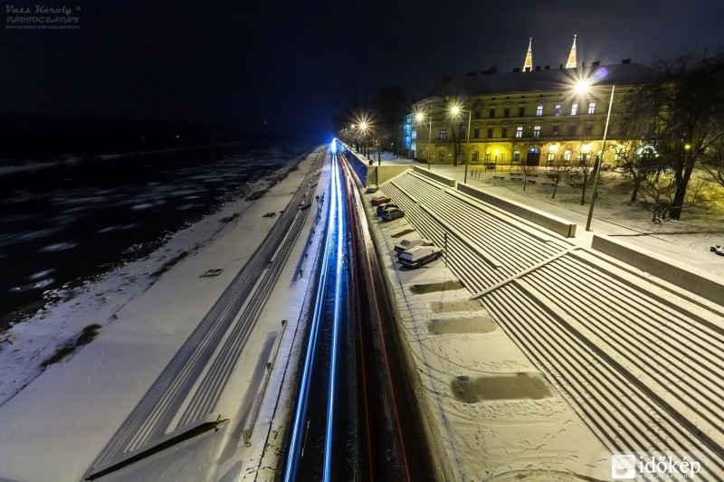 Szegedi tél 2016. - A havas rakpart