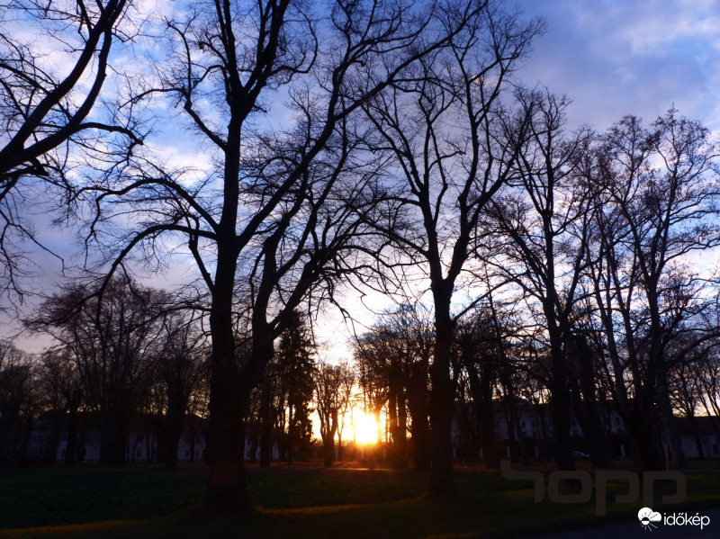 Naplemente a kastélyparkban