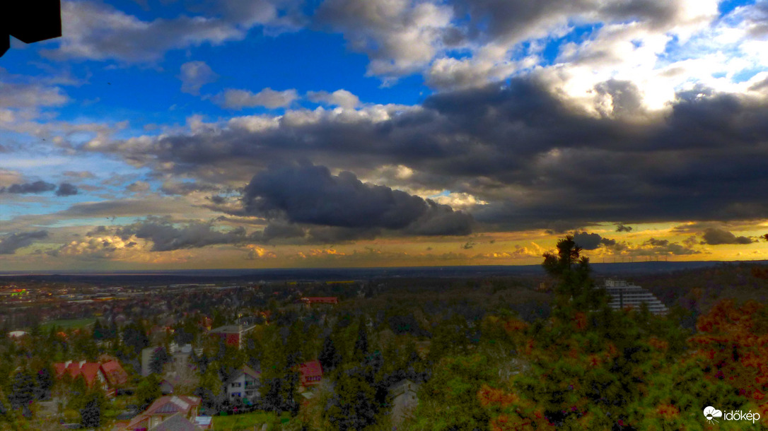 Kisalföld panorámája, felhődekorral