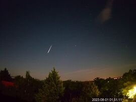 Meteor Balatonszemesről 2023.08.01 01:51:11