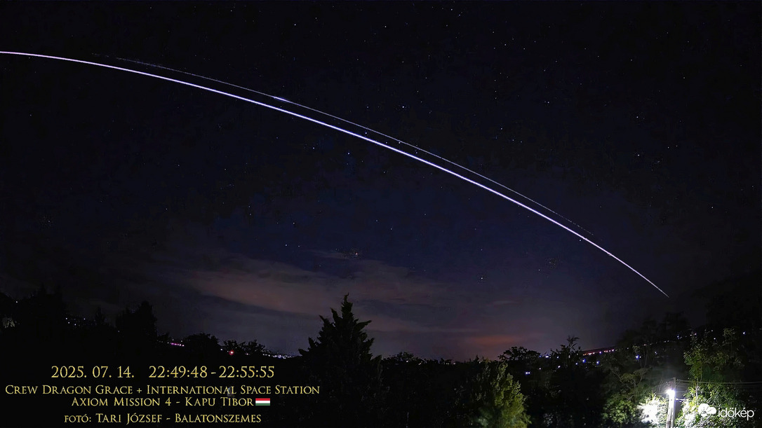 Dragon űrkapszula Kapu Tiborral + ISS Magyarország felett