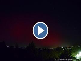 Sarki fény és meteor balatonszemesi webkamerán