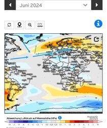 2024 június tengerszinti légnyomás anomália