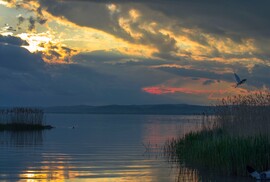 Siófok- Tavaszi csendélet záporok után.