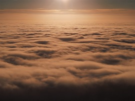 Ködpaplanos naplemente a Mecsekről 