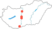 Budapest,Dunaújváros,Dunaföldvár,Dombori,BajaPaks,Mohács