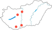Pécs,Baja,Székesfehérvár,Budapest