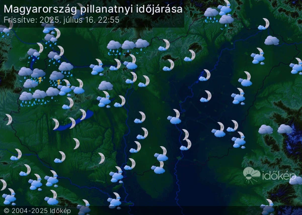 Időjárási térkép – Kékhegy térsége